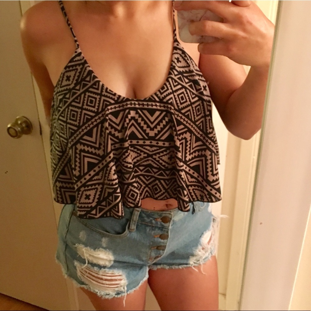 Patterned crop top tank
